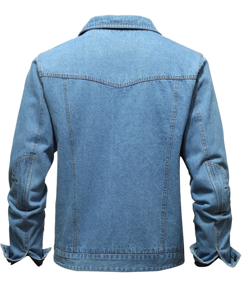 Noah | Men's Flannel-Lined Denim Jacket Trucker Style Button Front