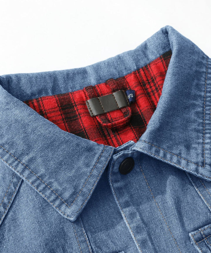 Noah | Men's Flannel-Lined Denim Jacket Trucker Style Button Front