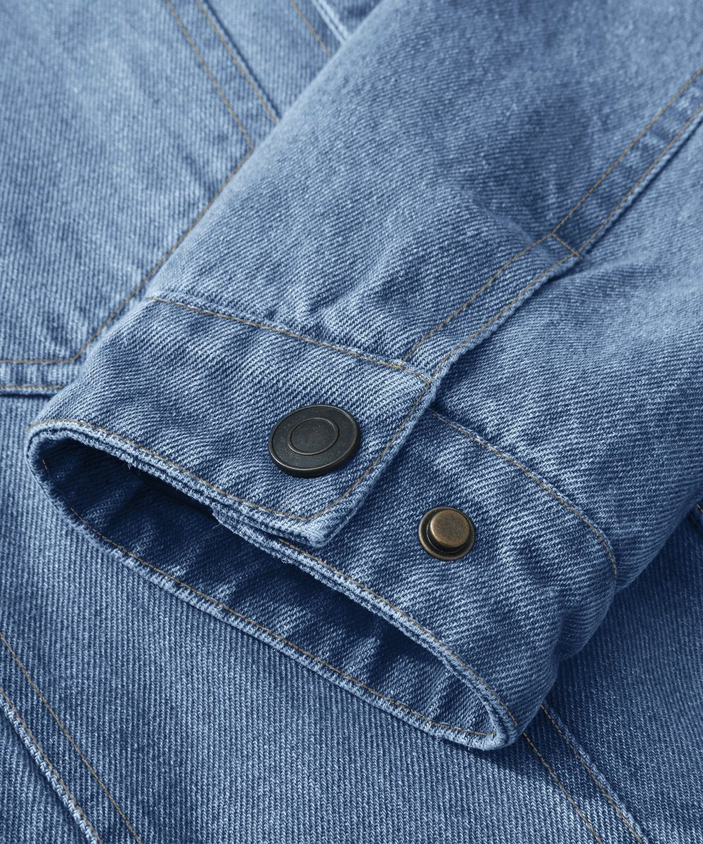 Noah | Men's Flannel-Lined Denim Jacket Trucker Style Button Front