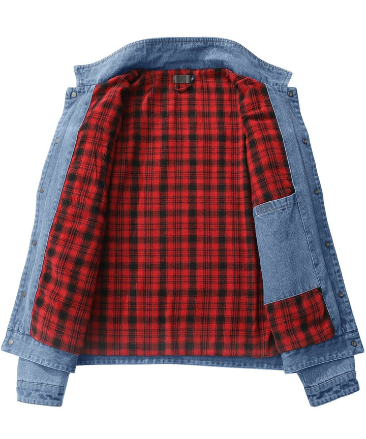 Noah | Men's Flannel-Lined Denim Jacket Trucker Style Button Front
