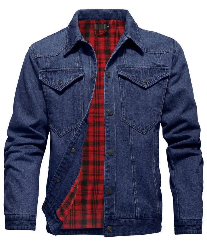 Noah | Men's Flannel-Lined Denim Jacket Trucker Style Button Front