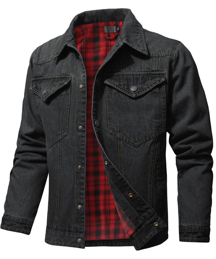 Noah | Men's Flannel-Lined Denim Jacket Trucker Style Button Front
