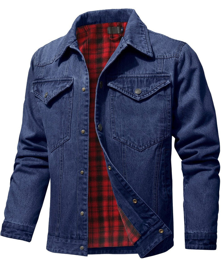 Noah | Men's Flannel-Lined Denim Jacket Trucker Style Button Front