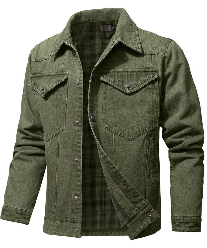 Noah | Men's Flannel-Lined Denim Jacket Trucker Style Button Front