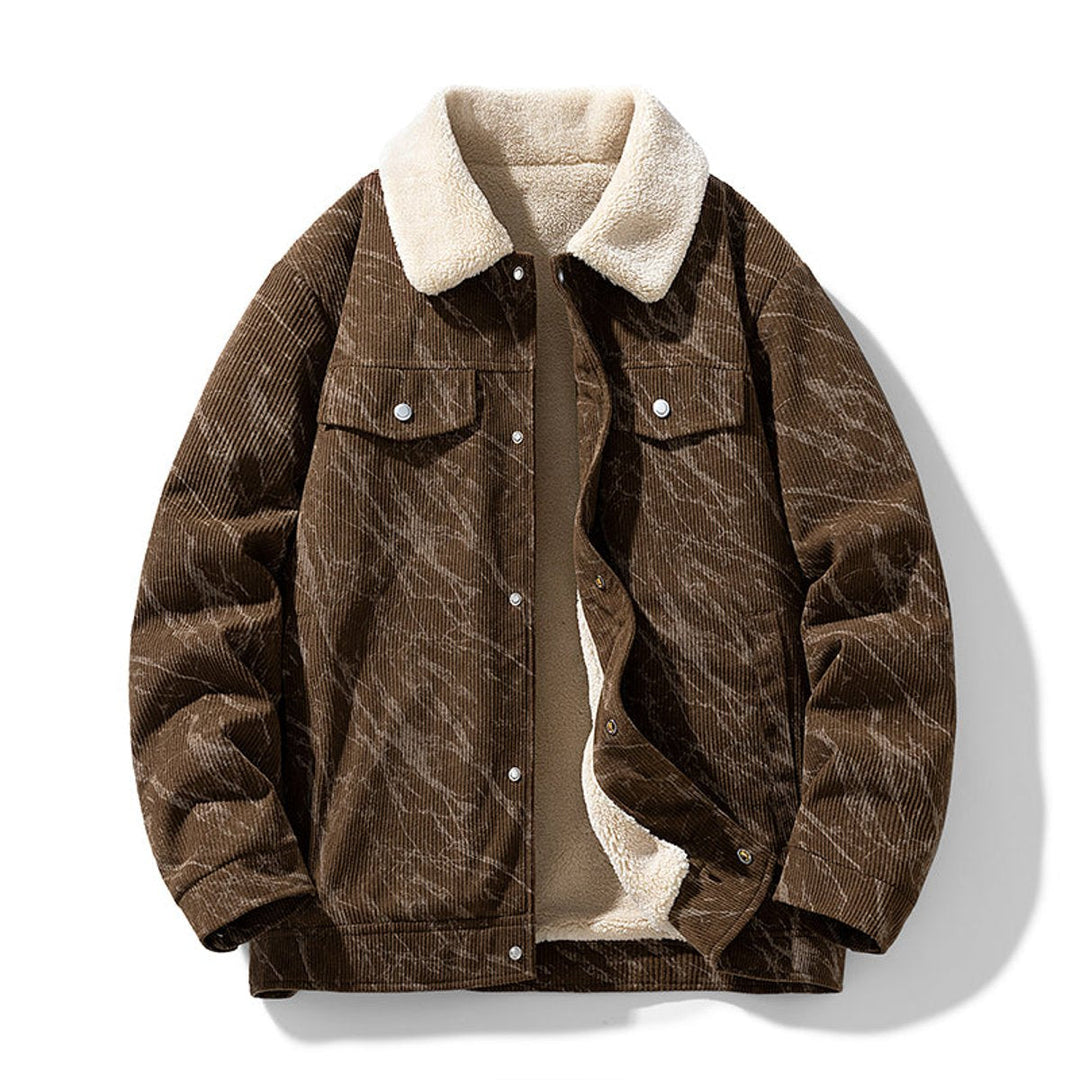 Alfie | Men's Fleece-Lined Corduroy Bomber Jacket Sherpa Collar