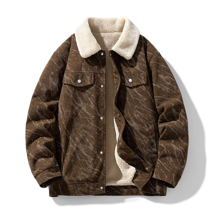 Alfie | Men's Fleece-Lined Corduroy Bomber Jacket Sherpa Collar