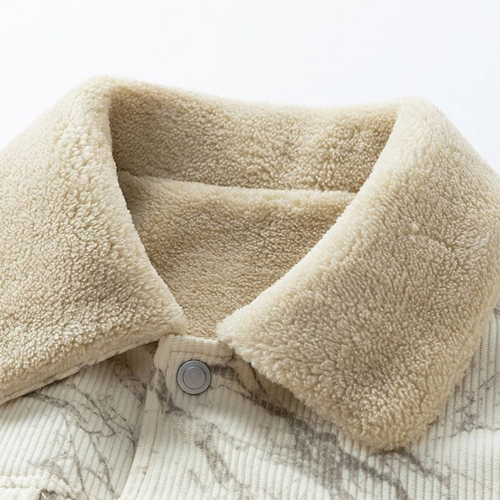 Alfie | Men's Fleece-Lined Corduroy Bomber Jacket Sherpa Collar