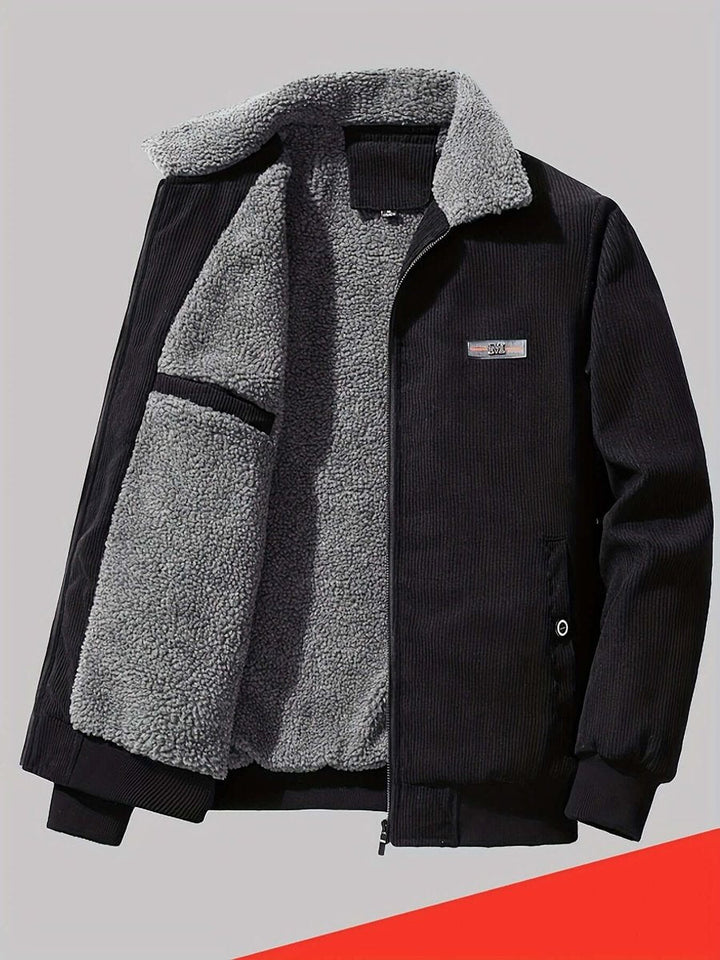 Theo | Men's Fleece-Lined Corduroy Bomber Jacket Sherpa Winter Coat