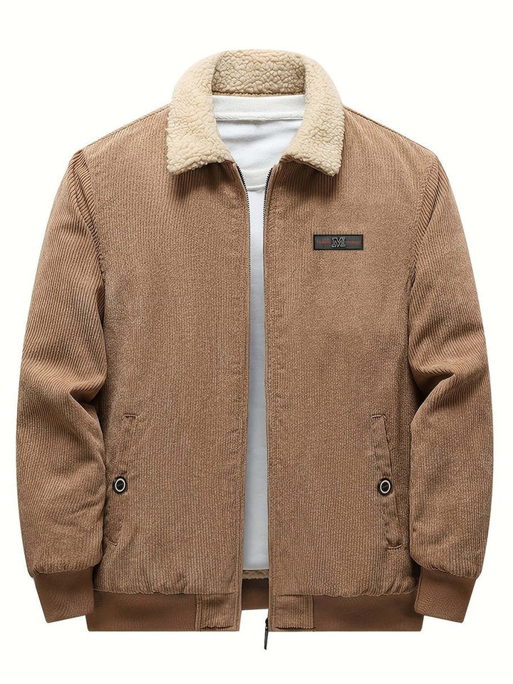 Theo | Men's Fleece-Lined Corduroy Bomber Jacket Sherpa Winter Coat