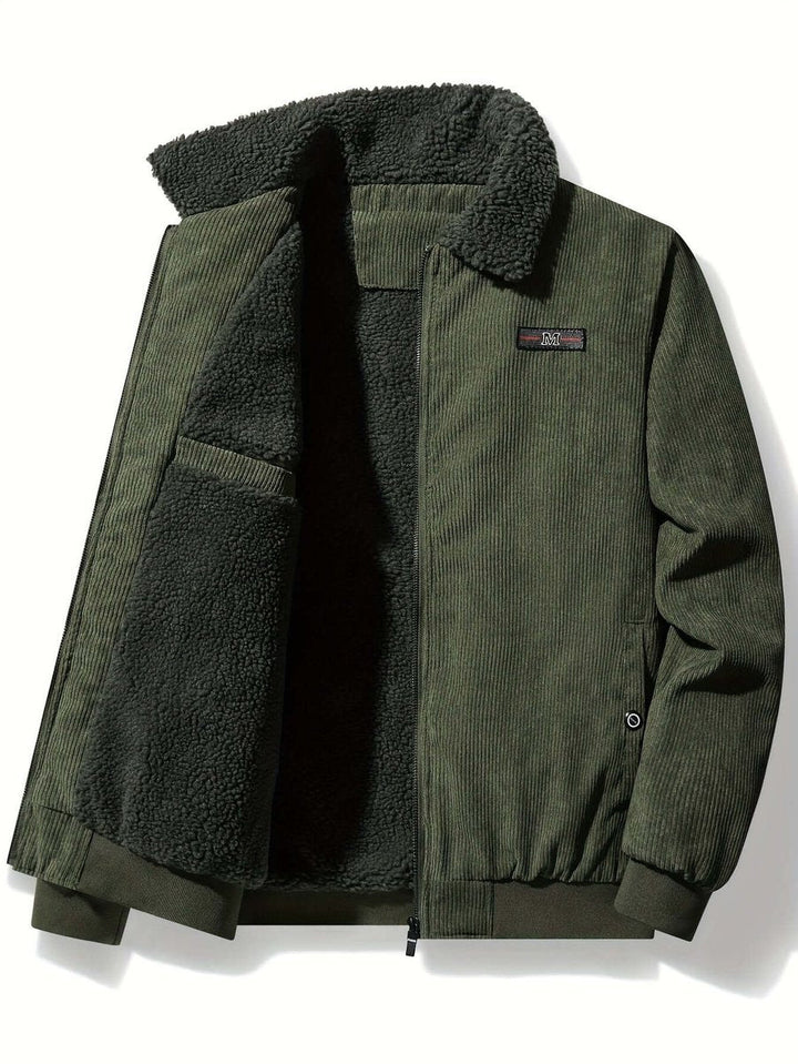 Theo | Men's Fleece-Lined Corduroy Bomber Jacket Sherpa Winter Coat