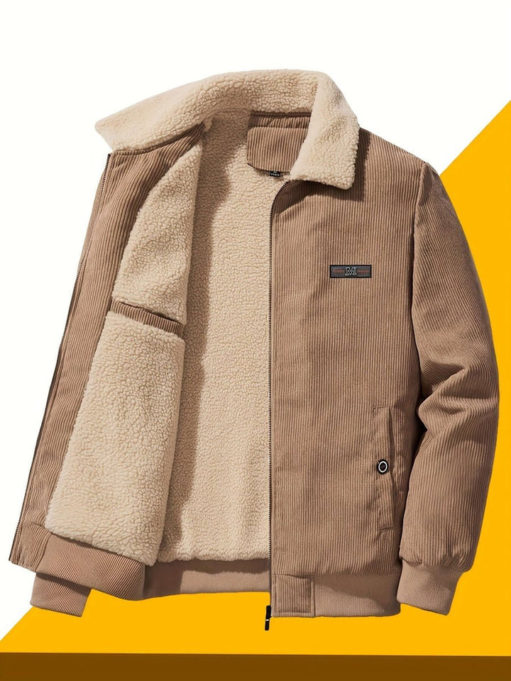 Theo | Men's Fleece-Lined Corduroy Bomber Jacket Sherpa Winter Coat