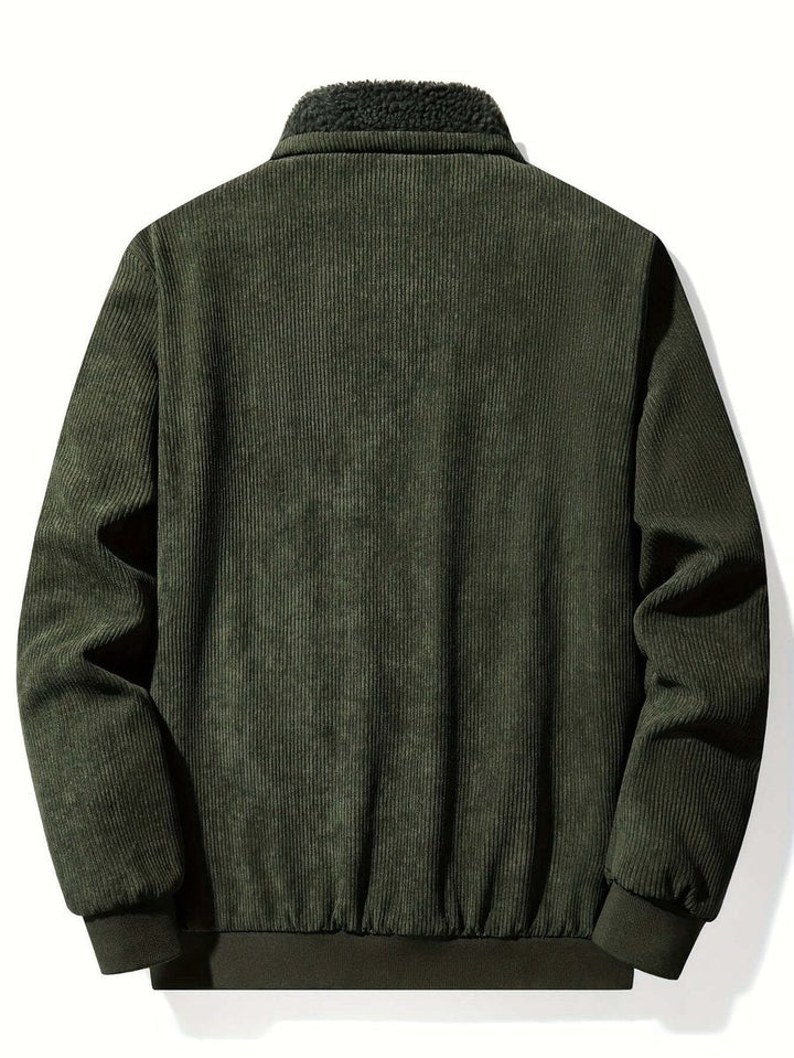 Theo | Men's Fleece-Lined Corduroy Bomber Jacket Sherpa Winter Coat