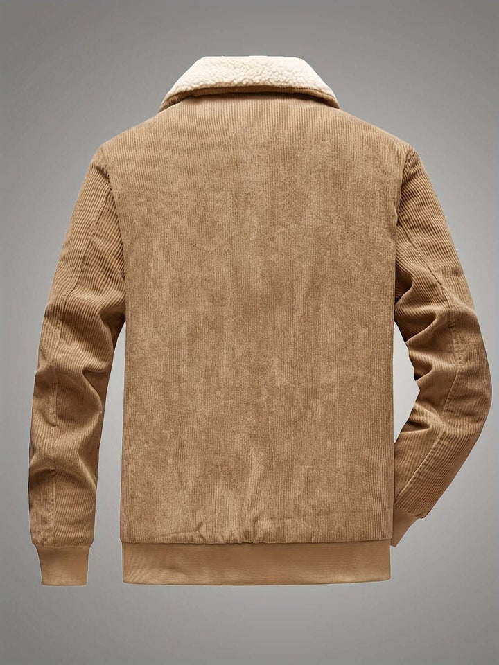 Theo | Men's Fleece-Lined Corduroy Bomber Jacket Sherpa Winter Coat