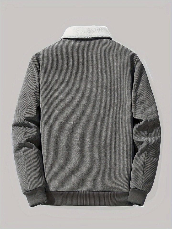 Theo | Men's Fleece-Lined Corduroy Bomber Jacket Sherpa Winter Coat