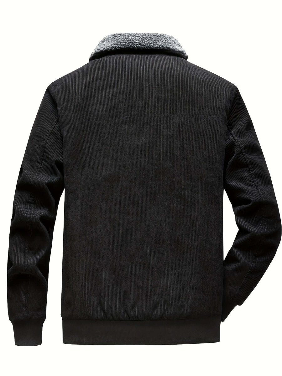 Theo | Men's Fleece-Lined Corduroy Bomber Jacket Sherpa Winter Coat