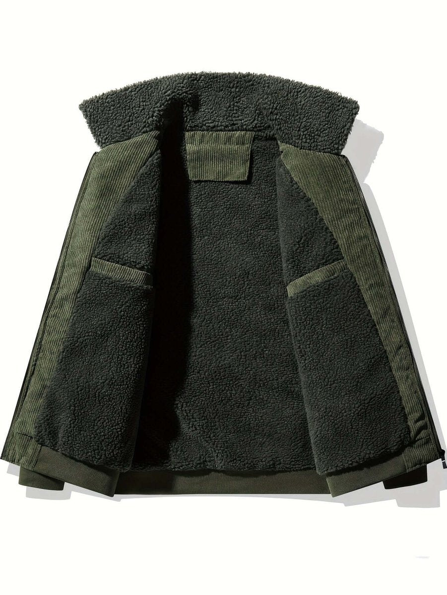 Theo | Men's Fleece-Lined Corduroy Bomber Jacket Sherpa Winter Coat