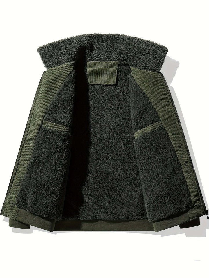 Theo | Men's Fleece-Lined Corduroy Bomber Jacket Sherpa Winter Coat