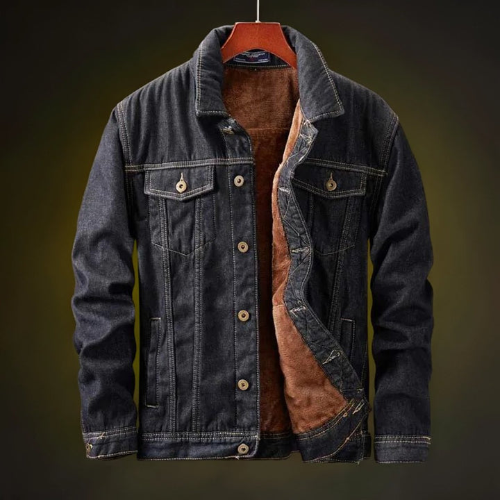 Jacob | Mens Fleece-Lined Denim Jacket Sherpa Bomber Windproof Coat