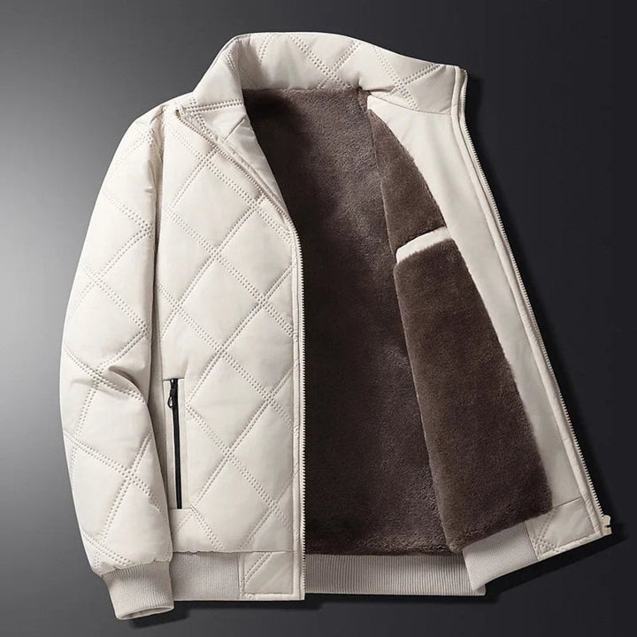 Theo | Men's Fleece-Lined Diamond-Quilted Bomber Jacket
