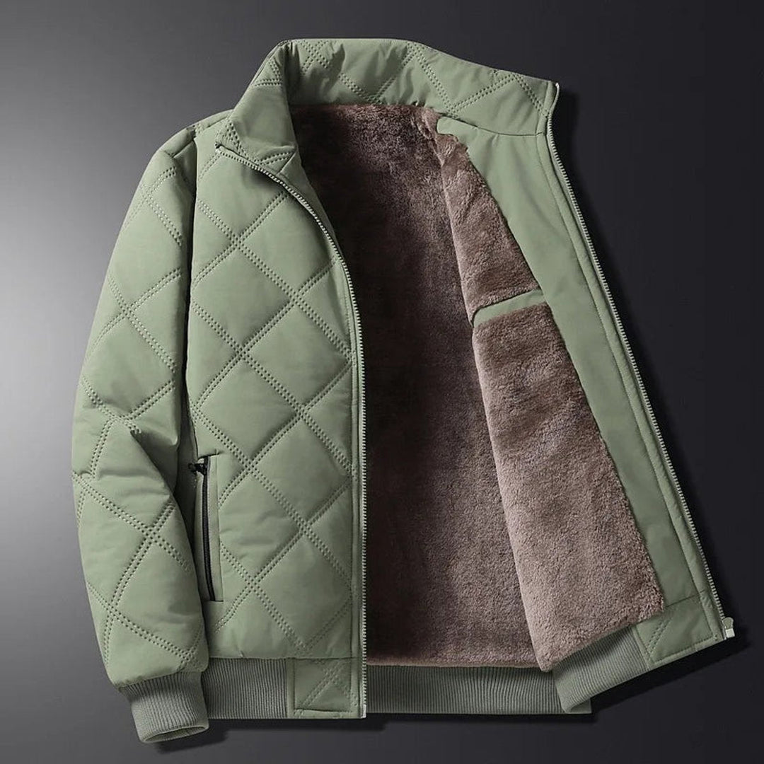 Theo | Men's Fleece-Lined Diamond-Quilted Bomber Jacket