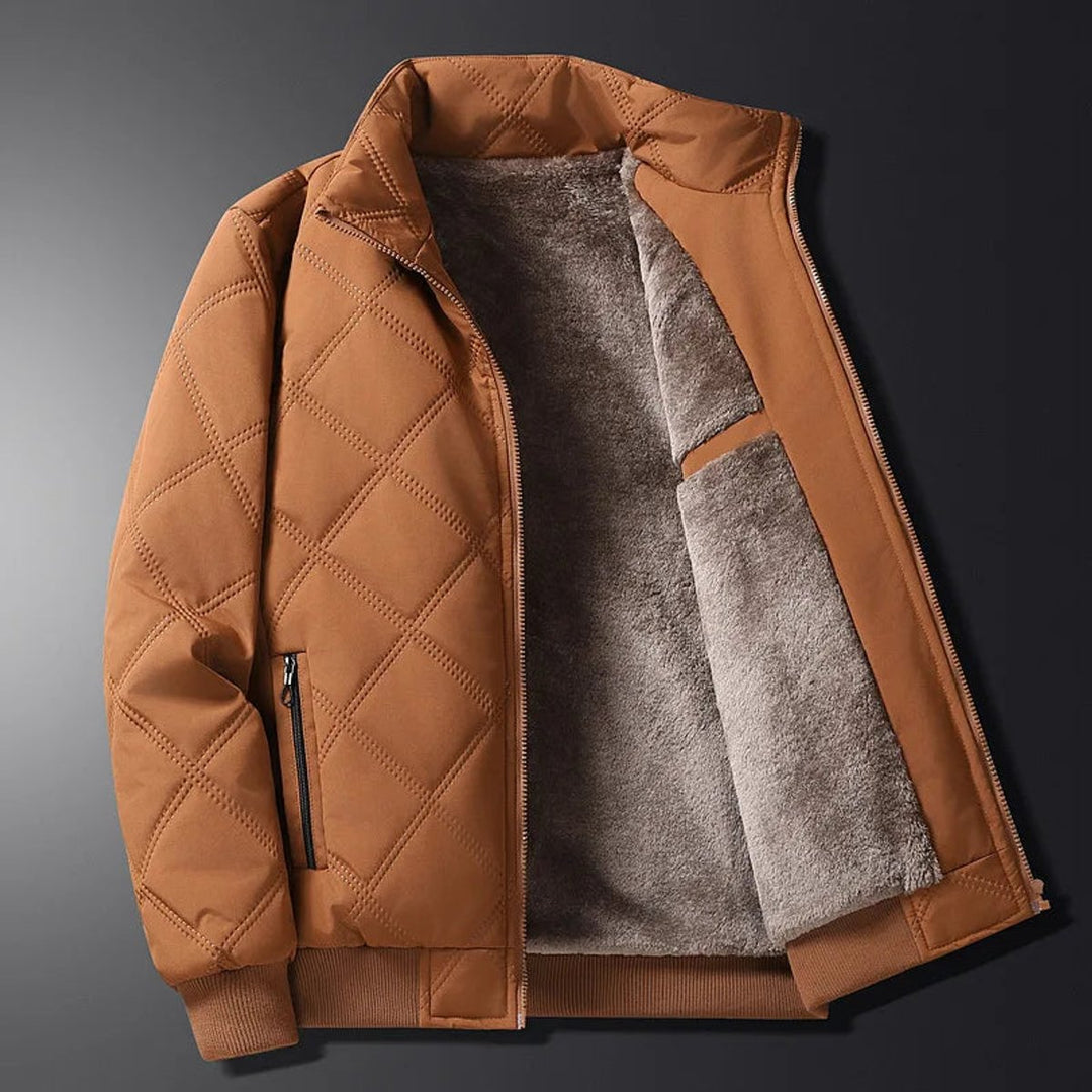 Theo | Men's Fleece-Lined Diamond-Quilted Bomber Jacket