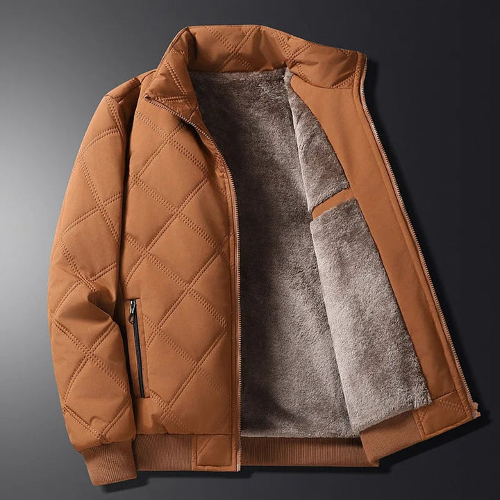 Theo | Men's Fleece-Lined Diamond-Quilted Bomber Jacket
