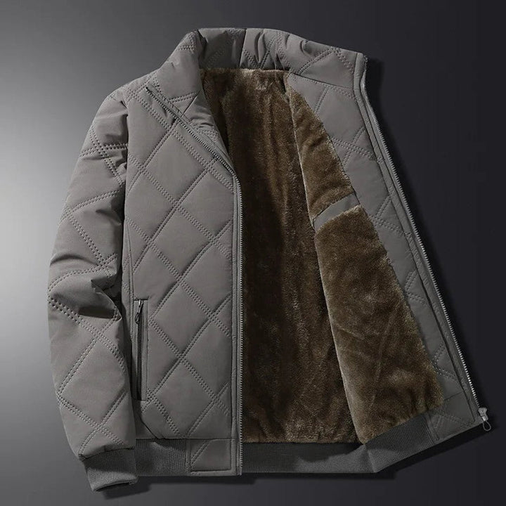 Theo | Men's Fleece-Lined Diamond-Quilted Bomber Jacket