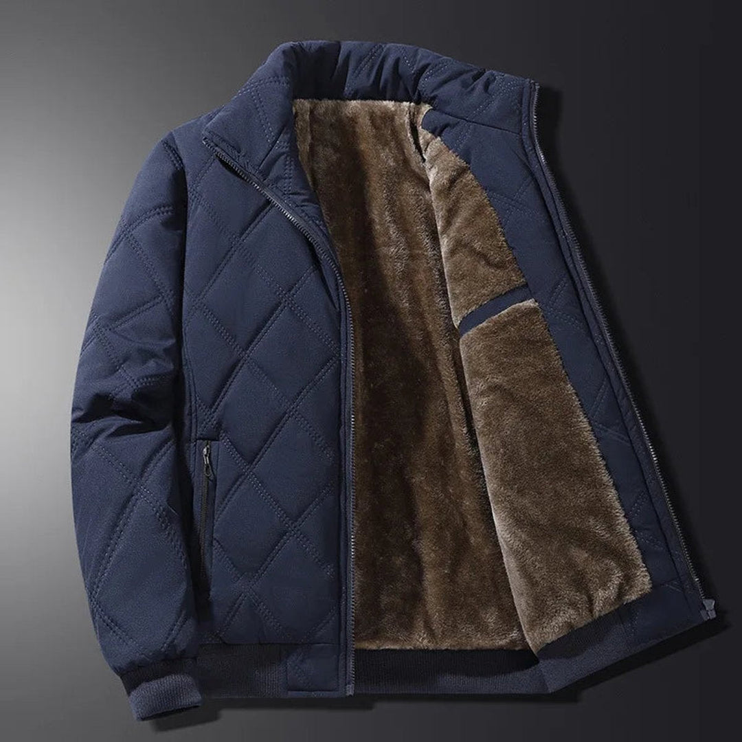 Theo | Men's Fleece-Lined Diamond-Quilted Bomber Jacket