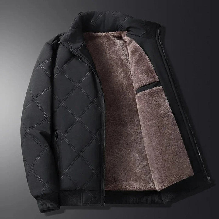 Theo | Men's Fleece-Lined Diamond-Quilted Bomber Jacket