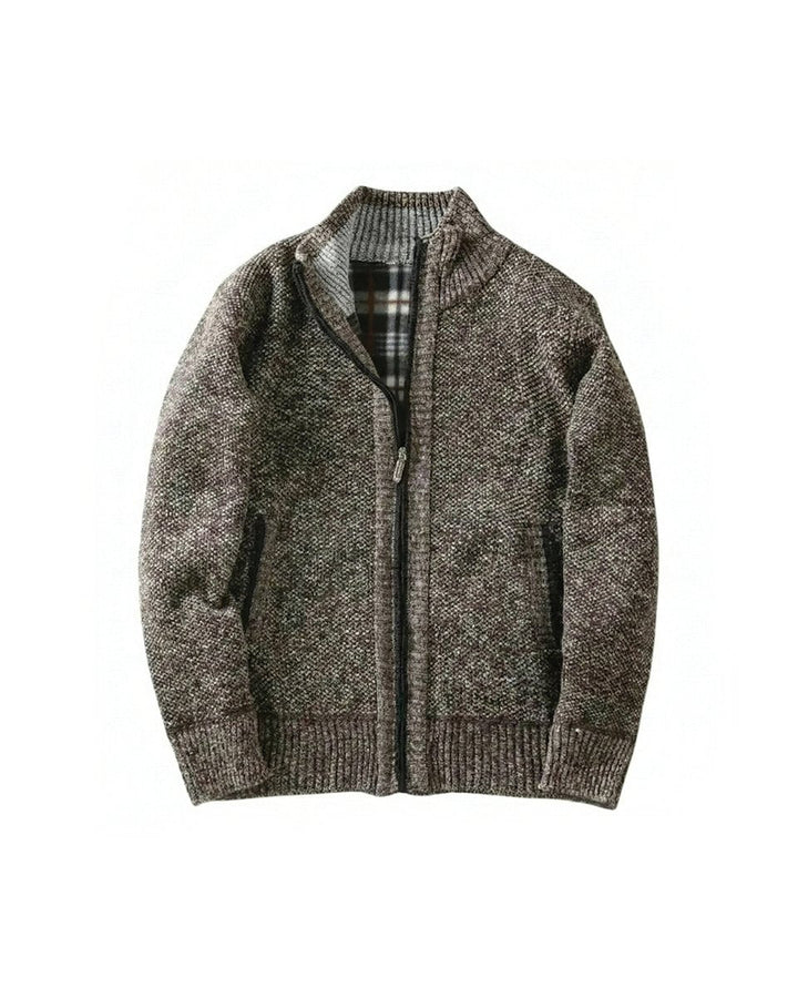 William | Men's Fleece-Lined Knit Zip-Up Bomber Jacket