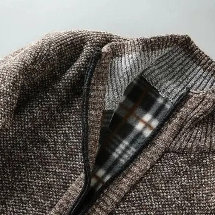 William | Men's Fleece-Lined Knit Zip-Up Bomber Jacket