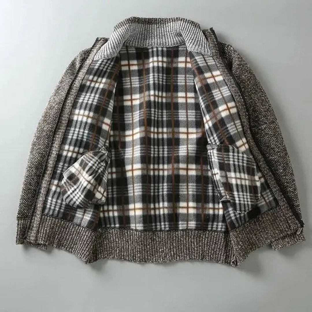 William | Men's Fleece-Lined Knit Zip-Up Bomber Jacket