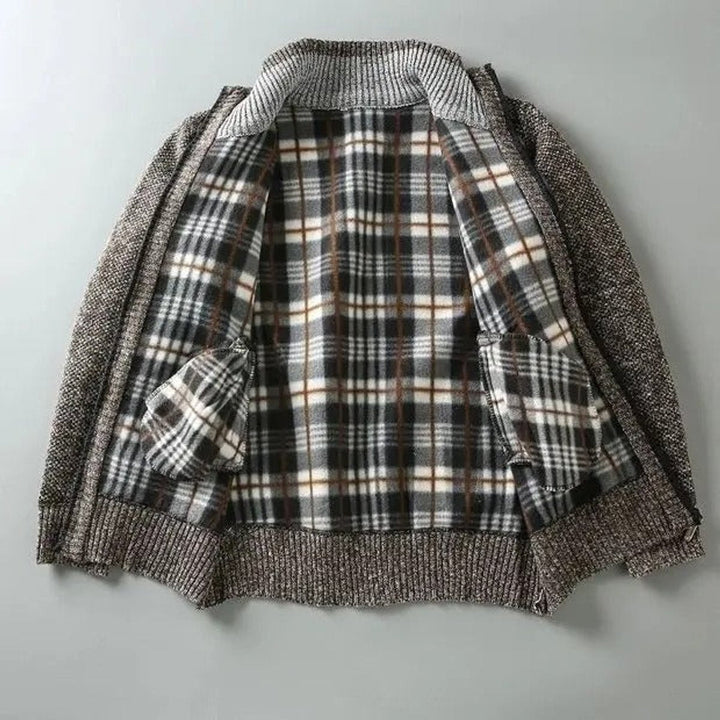 William | Men's Fleece-Lined Knit Zip-Up Bomber Jacket
