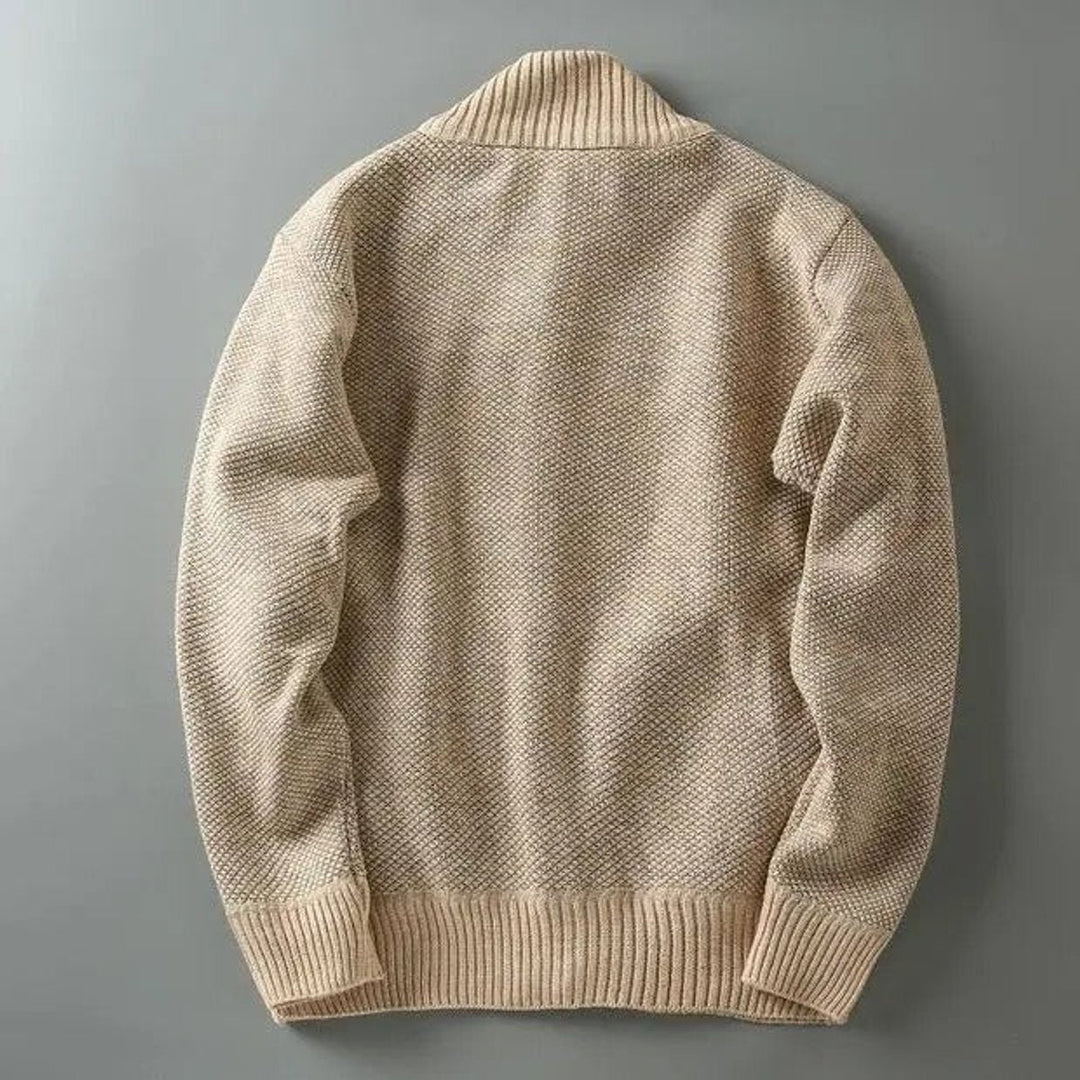 William | Men's Fleece-Lined Knit Zip-Up Bomber Jacket