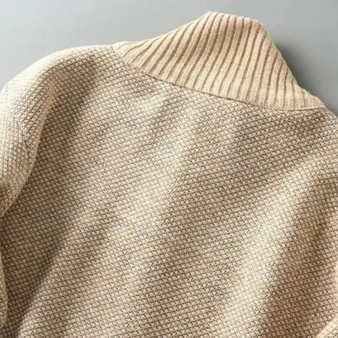 William | Men's Fleece-Lined Knit Zip-Up Bomber Jacket