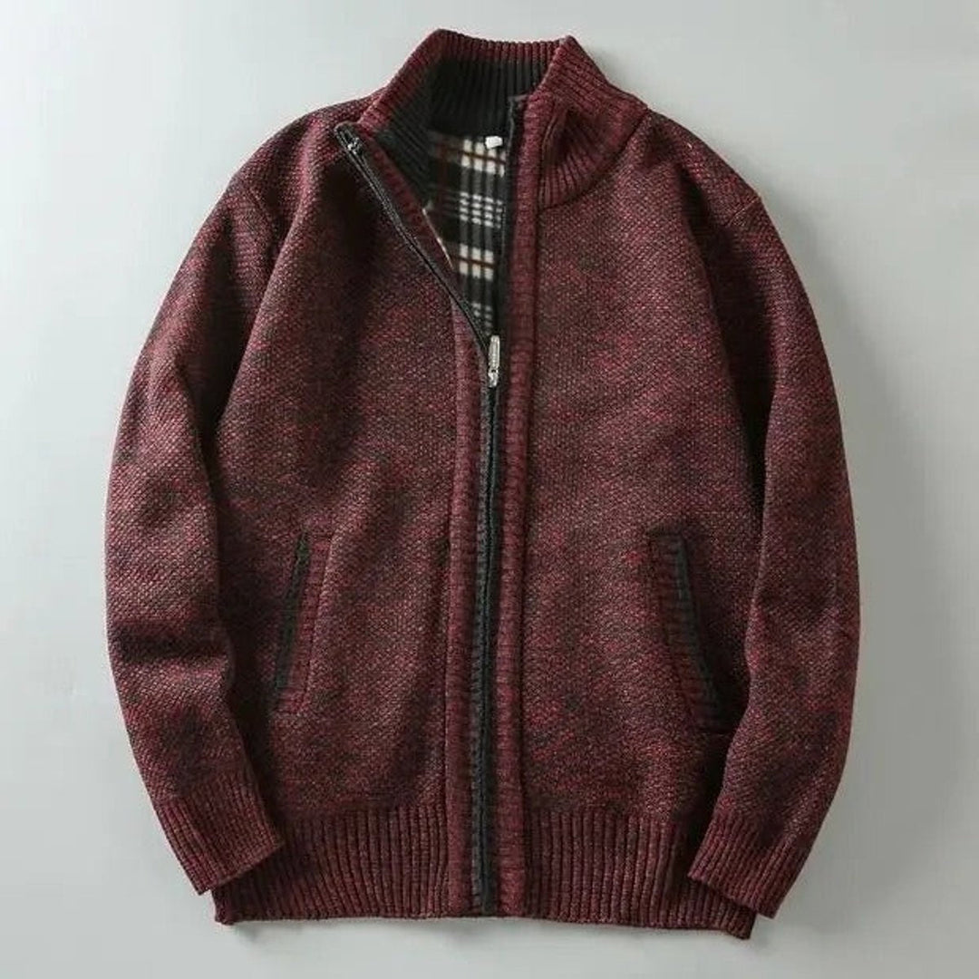 William | Men's Fleece-Lined Knit Zip-Up Bomber Jacket