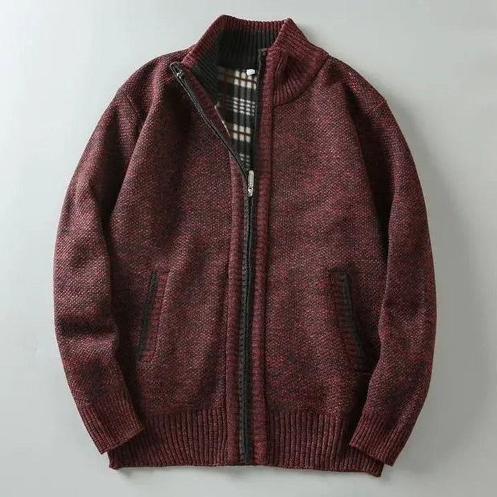 William | Men's Fleece-Lined Knit Zip-Up Bomber Jacket