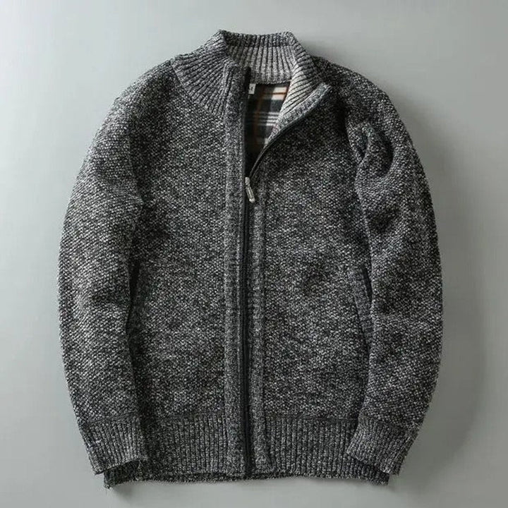 William | Men's Fleece-Lined Knit Zip-Up Bomber Jacket