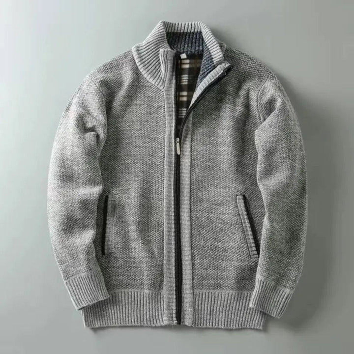 William | Men's Fleece-Lined Knit Zip-Up Bomber Jacket