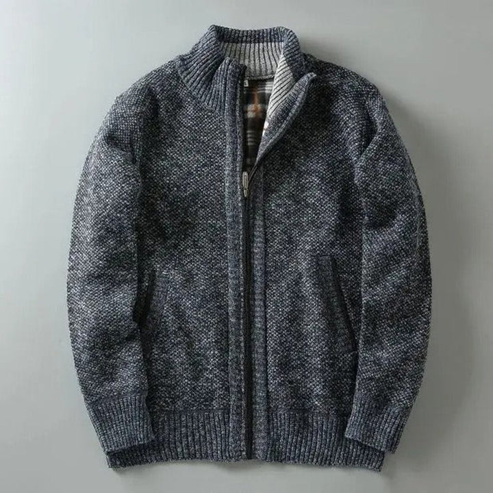 William | Men's Fleece-Lined Knit Zip-Up Bomber Jacket