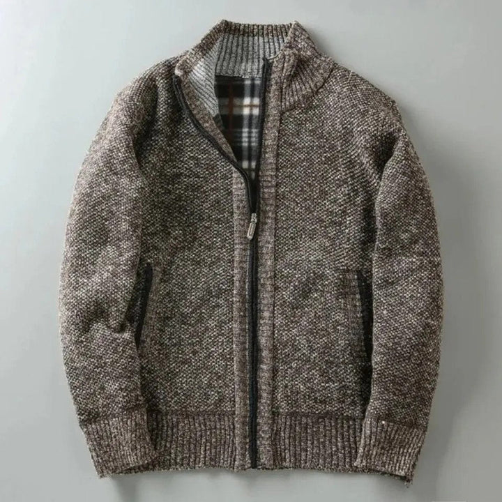 William | Men's Fleece-Lined Knit Zip-Up Bomber Jacket