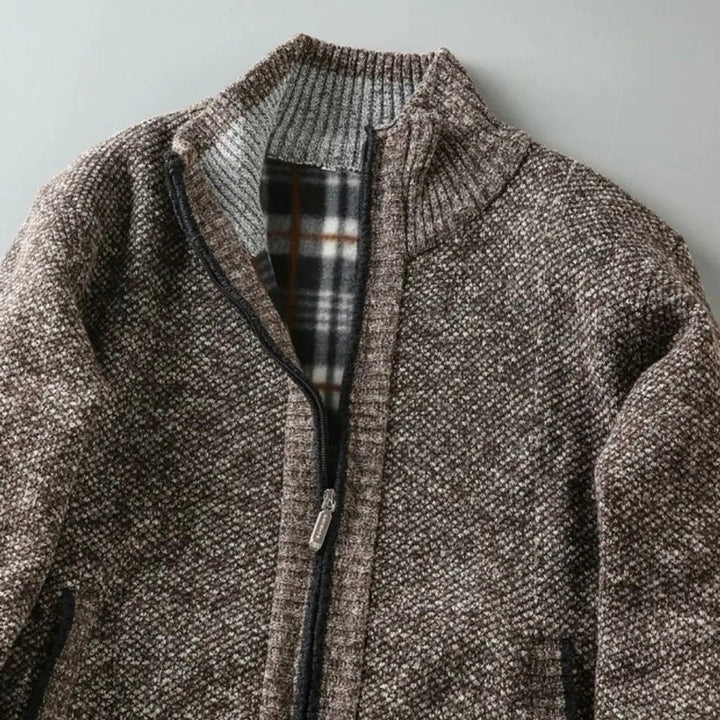William | Men's Fleece-Lined Knit Zip-Up Bomber Jacket