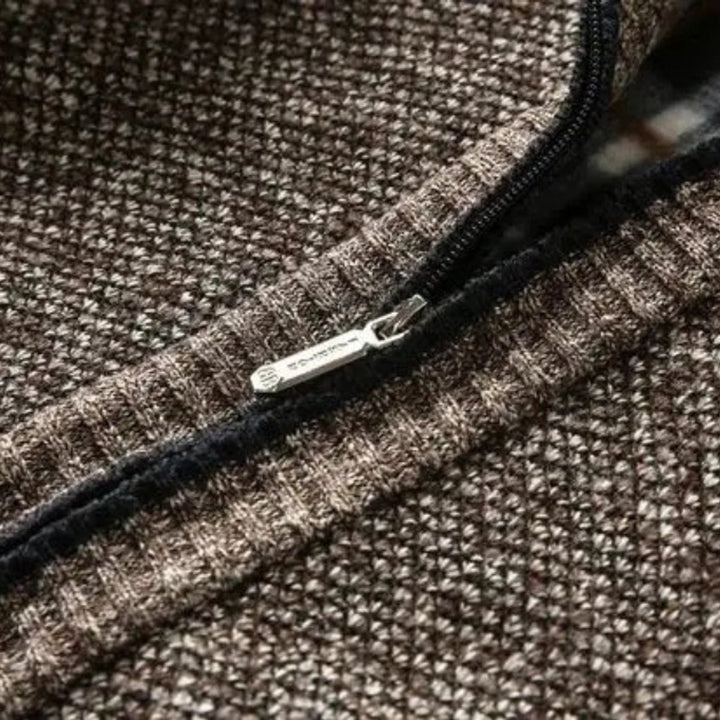 William | Men's Fleece-Lined Knit Zip-Up Bomber Jacket