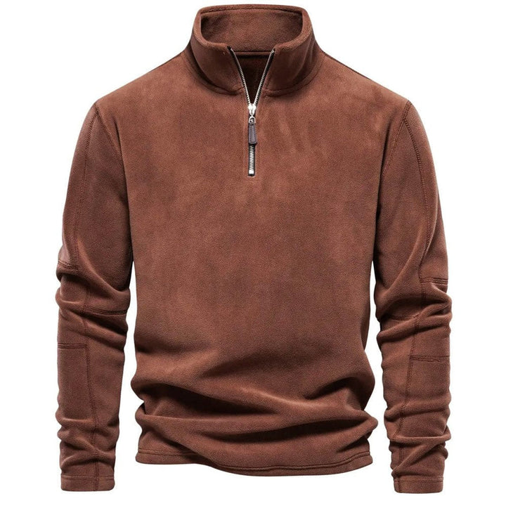 Charlie | Men's Fleece Quarter-Zip Jumper Relaxed Fit Stand Collar