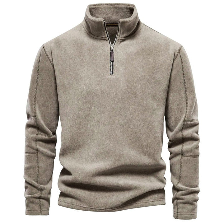 Charlie | Men's Fleece Quarter-Zip Jumper Relaxed Fit Stand Collar