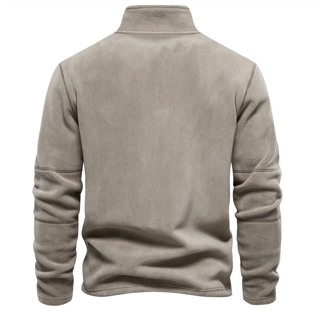 Charlie | Men's Fleece Quarter-Zip Jumper Relaxed Fit Stand Collar