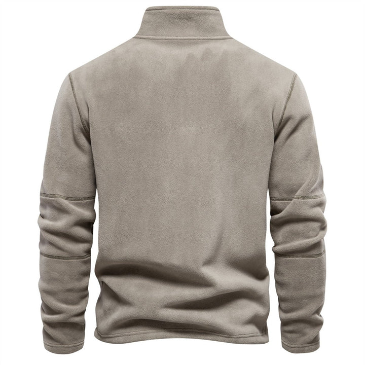 Charlie | Men's Fleece Quarter-Zip Jumper Relaxed Fit Stand Collar