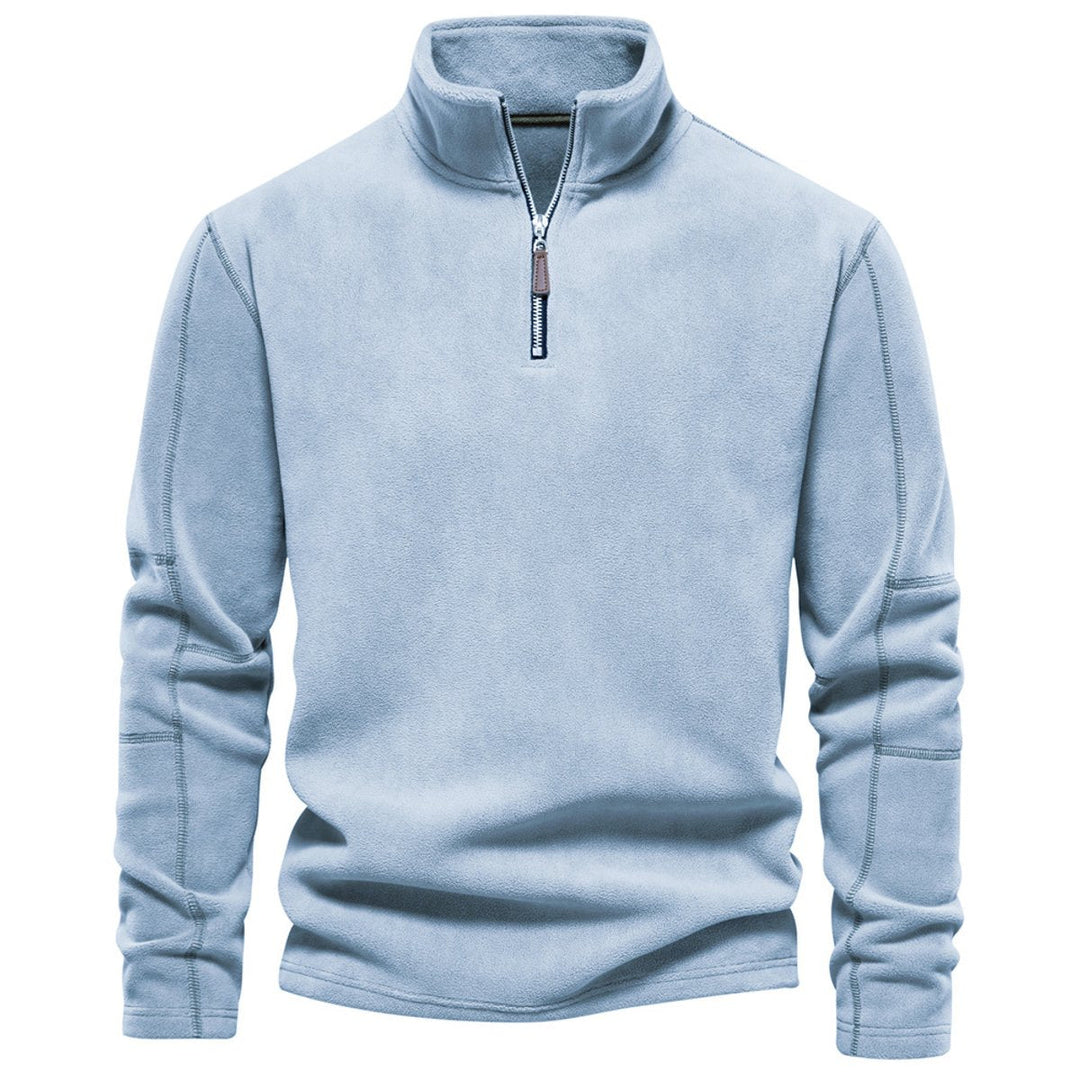 Charlie | Men's Fleece Quarter-Zip Jumper Relaxed Fit Stand Collar