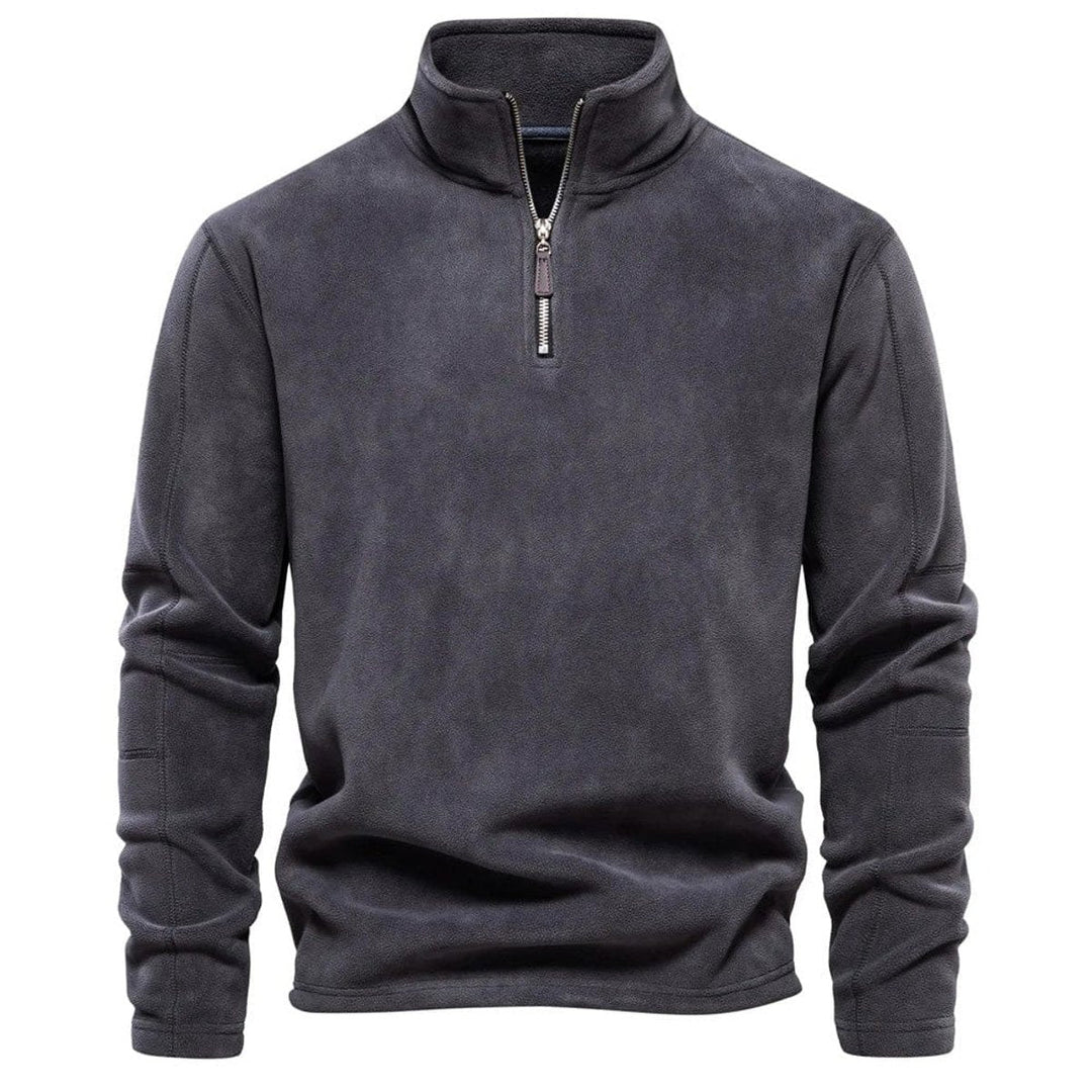 Charlie | Men's Fleece Quarter-Zip Jumper Relaxed Fit Stand Collar
