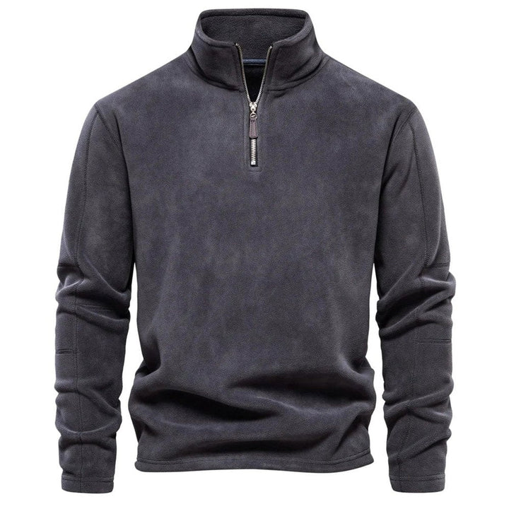 Charlie | Men's Fleece Quarter-Zip Jumper Relaxed Fit Stand Collar